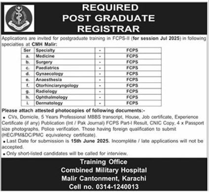 CMH Malir Jobs