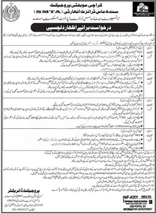 Sindh Mass Transit Authority Jobs